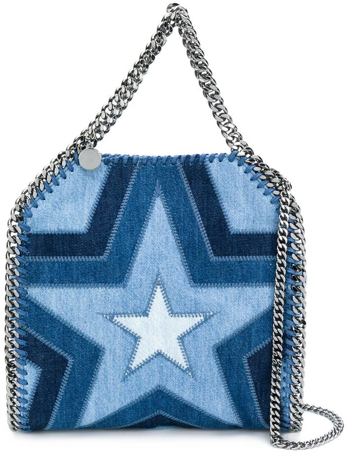 Stella Mccartney Small Falabella Star Denim Tote - Blue