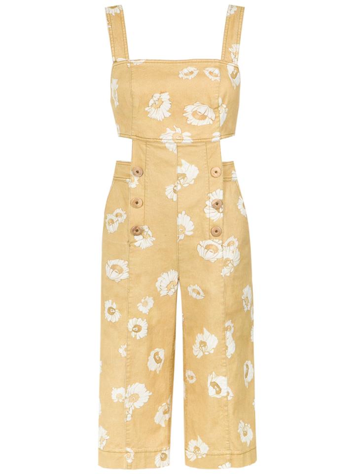Sissa Clara Cropped Jumpsuit - Yellow & Orange