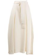 Talbot Runhof Belted Long Skirt - White