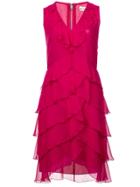 Alice+olivia Felicita Ruffle Tiered Midi Dress - Pink & Purple