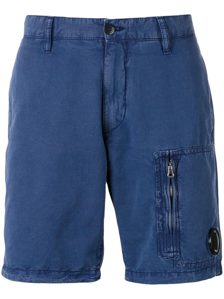 Cp Company Bermuda Shorts, Men's, Size: Large, Blue, Cotton/linen/flax