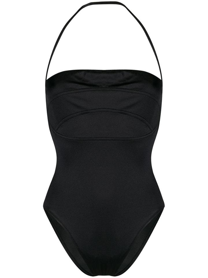 Yves Saint Laurent Vintage Straight Neck Swimsuit - Black