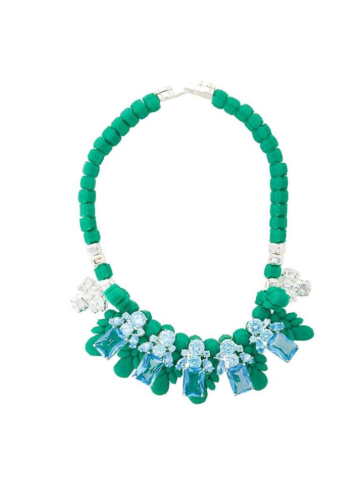 Ek Thongprasert Stone Embellished Necklace, Women's, Green, Silicone