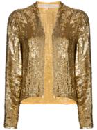 One Vintage Sequins And Embroidery Jacket - Gold