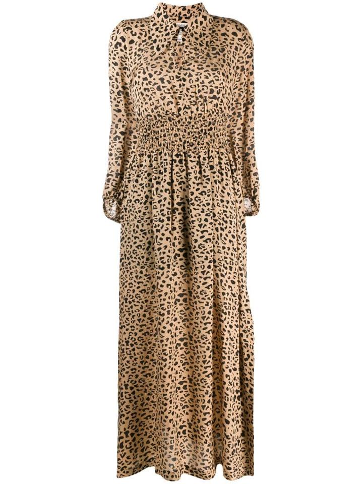 Baum Und Pferdgarten Leopard-print Smocked Dress - Neutrals