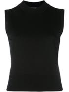 Neil Barrett Turtle Neck Tank Top, Women's, Size: Large, Black, Viscose/nylon