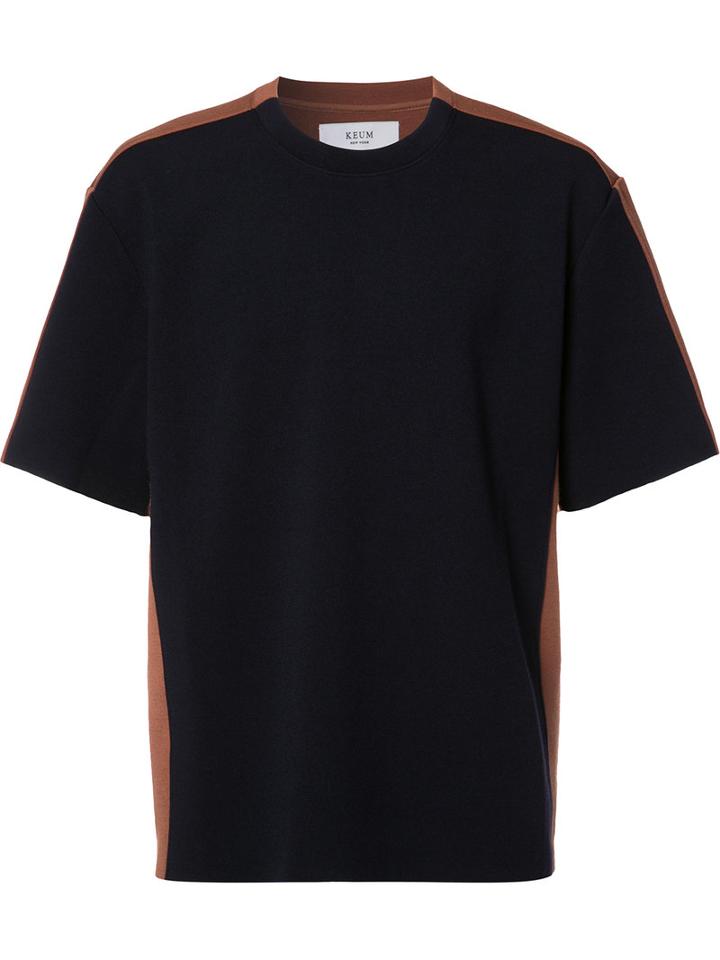 Keum - Contrast Double Faced T-shirt - Men - Polyester/spandex/elastane/rayon - Xl, Blue, Polyester/spandex/elastane/rayon
