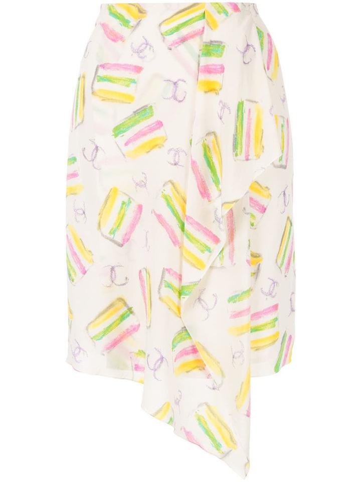 Chanel Pre-owned Ice Cream Print Skirt - White
