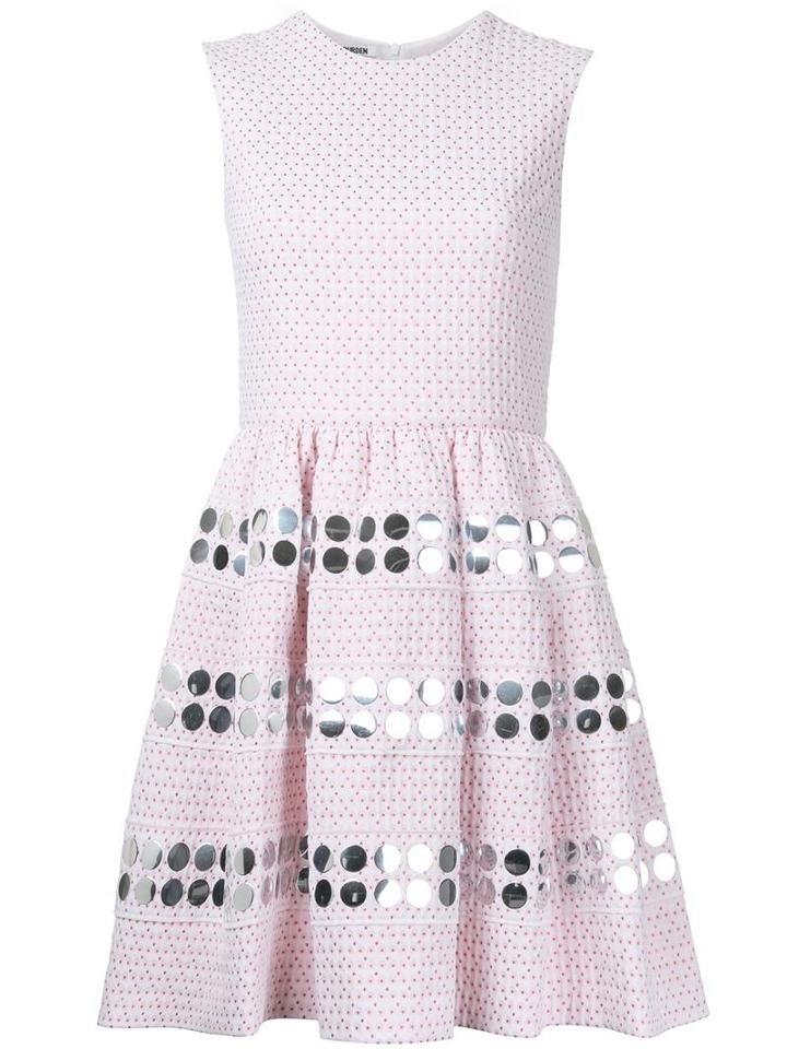 Jourden Metallic Embellishment Flared Dress, Women's, Size: 36, Pink/purple, Cotton/polyamide/polyester/metallic Fibre