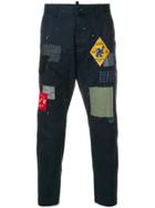 Dsquared2 Patchwork Cropped Trousers - Blue