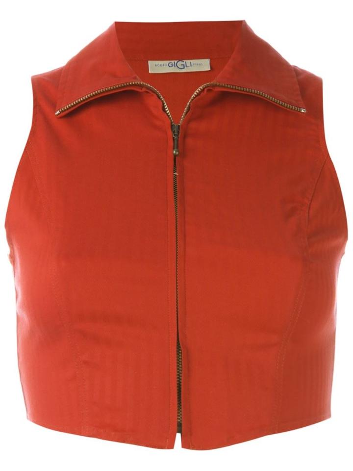 Romeo Gigli Vintage Zip Front Crop Top