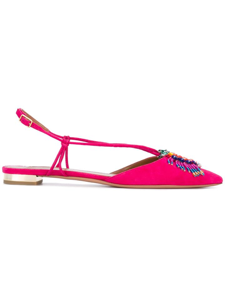 Aquazzura 'ananas' Summer Ballerinas - Pink & Purple