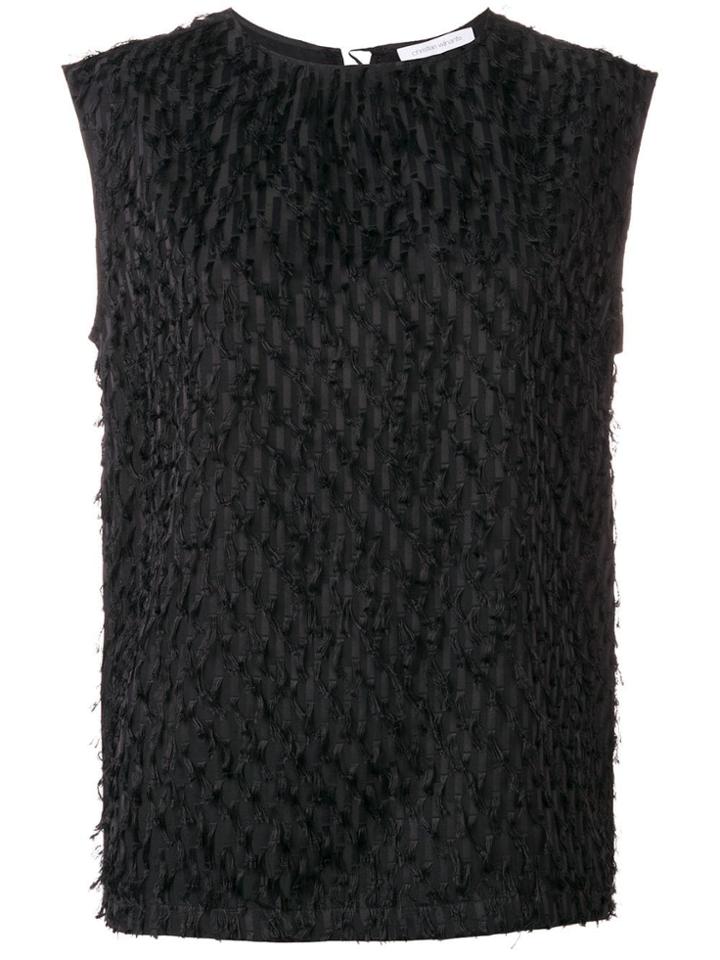 Christian Wijnants Fringe Textured Top - Black