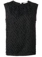 Christian Wijnants Fringe Textured Top - Black