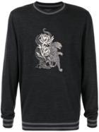Shanghai Tang Tiger-embroidered Sweatshirt - Grey