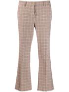 Luisa Cerano Check Cropped Trousers - Neutrals