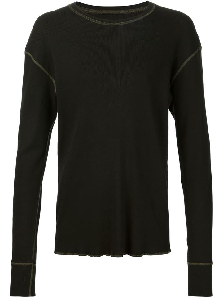 321 Long Sleeve T-shirt, Men's, Size: Large, Black, Cotton