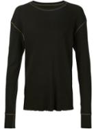 321 Long Sleeve T-shirt, Men's, Size: Large, Black, Cotton