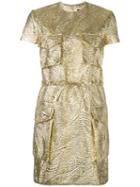 Dsquared2 - Metallic (grey) Brocade Mini Dress - Women - Silk/polyamide/polyester - 42, Women's, Silk/polyamide/polyester