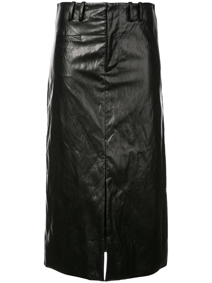 Nomia High Waisted Patent Skirt - Black