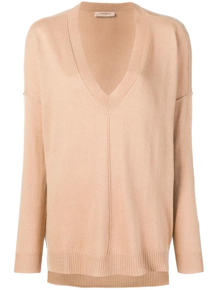 Twin-set Oversized Long-sleeve Sweater - Neutrals