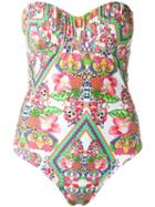 Man Floral Print Swimsuit, Women's, Size: Gg, Lyocell