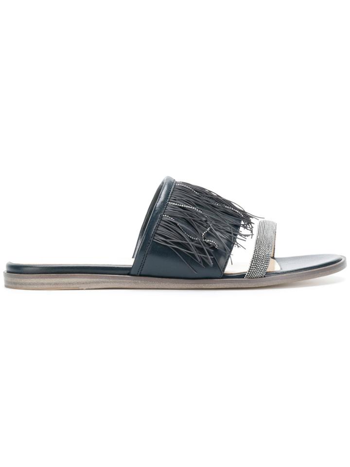 Fabiana Filippi Fringed Sandals - Blue
