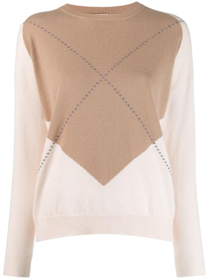 Peserico Contrast Fitted Sweater - Neutrals