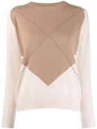 Peserico Contrast Fitted Sweater - Neutrals