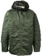 Toga Panelled Sleeve Duffle Coat, Men's, Size: 48, Green, Nylon/polyester