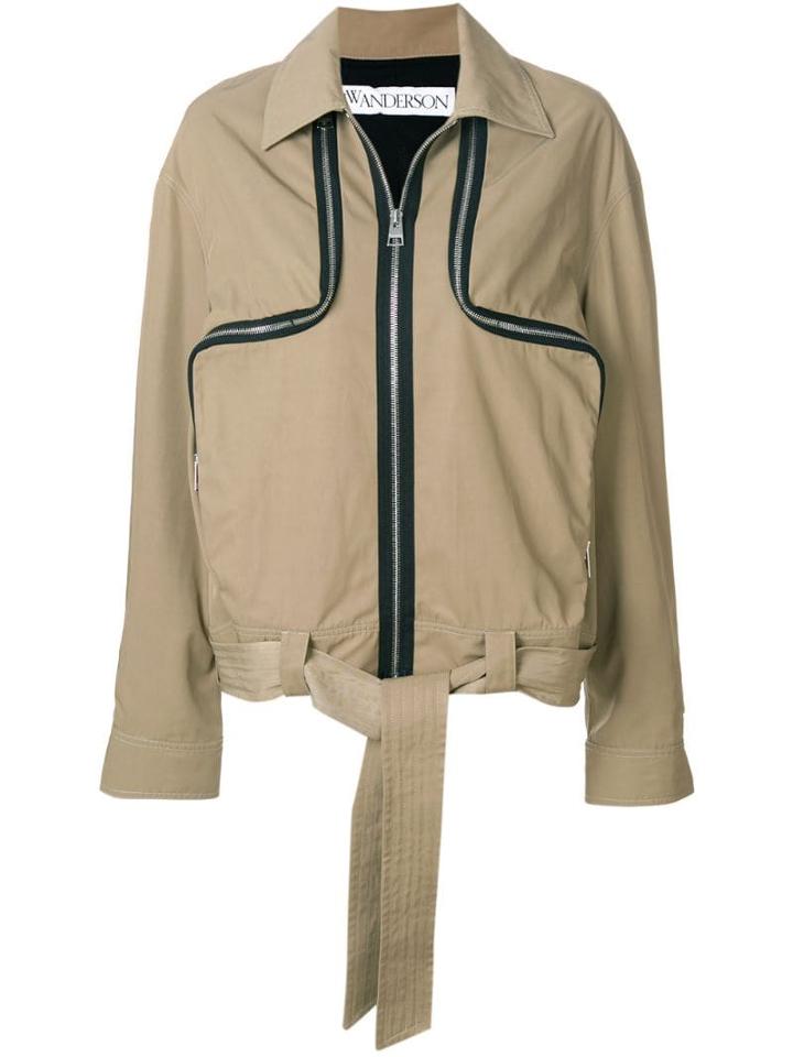 Jw Anderson Cumin Two-way Zipper Utility Jacket - Brown