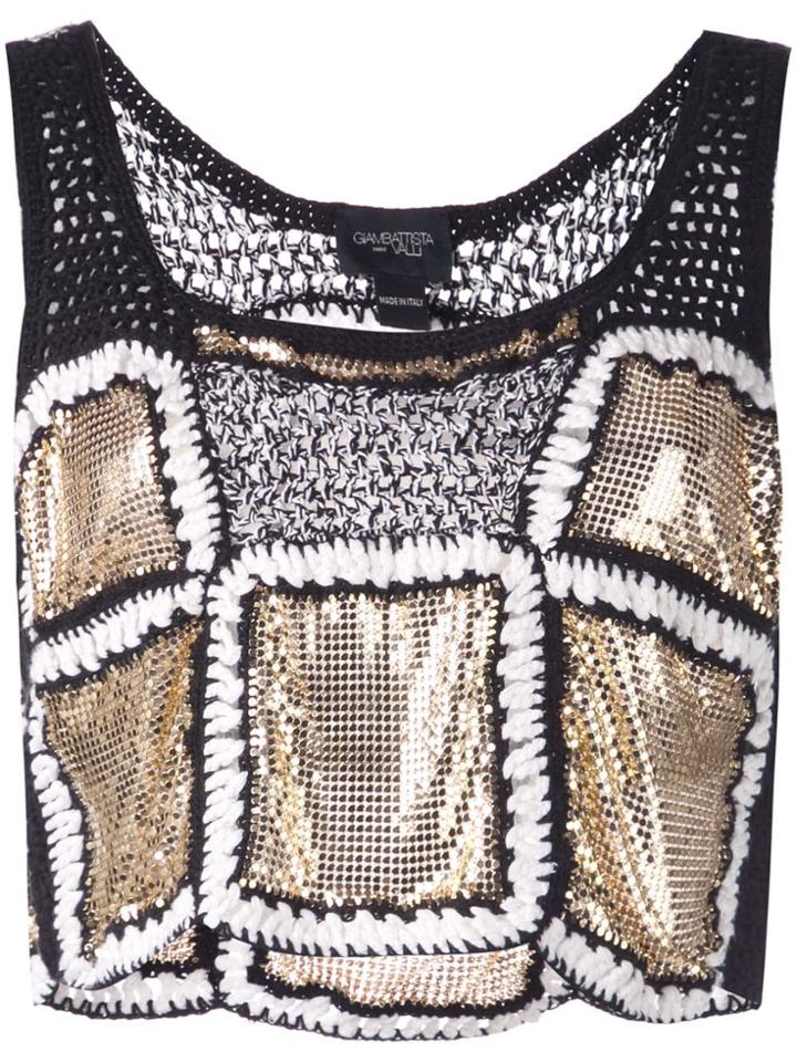 Giambattista Valli Metallic Embroidered Top - Gold
