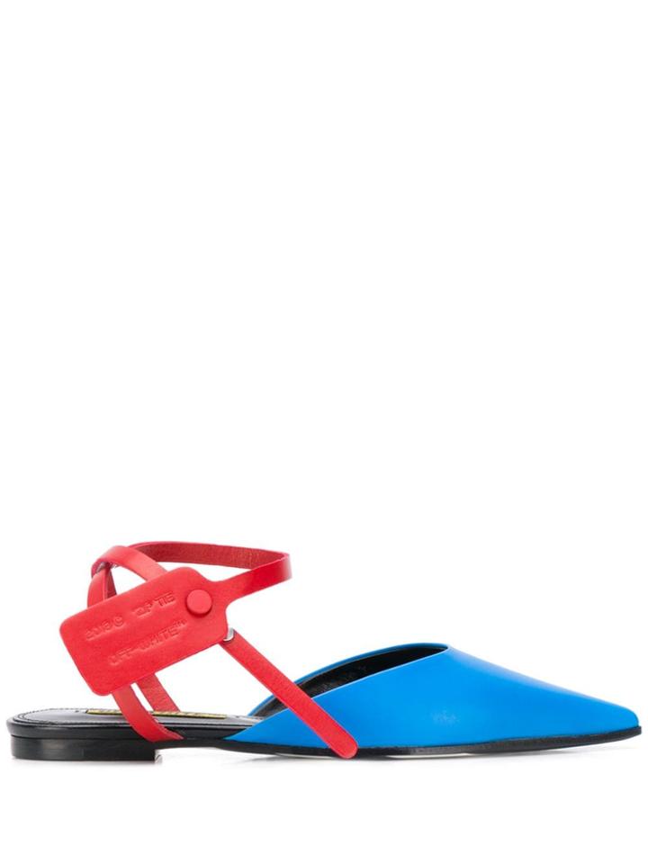 Off-white Zip-tie Slippers - Blue