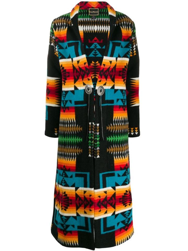 Jessie Western Rainbow Long Coat - Black