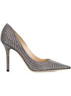 Jimmy Choo Abel Pumps, Women's, Size: 36.5, Grey, Suede/swarovski Crystal/leather