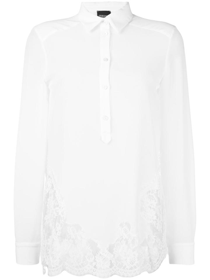 Ermanno Ermanno Lace Panel Shirt - Nude & Neutrals