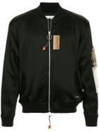 Education From Youngmachines Faux Fur Patches Bomber Jacket - Black