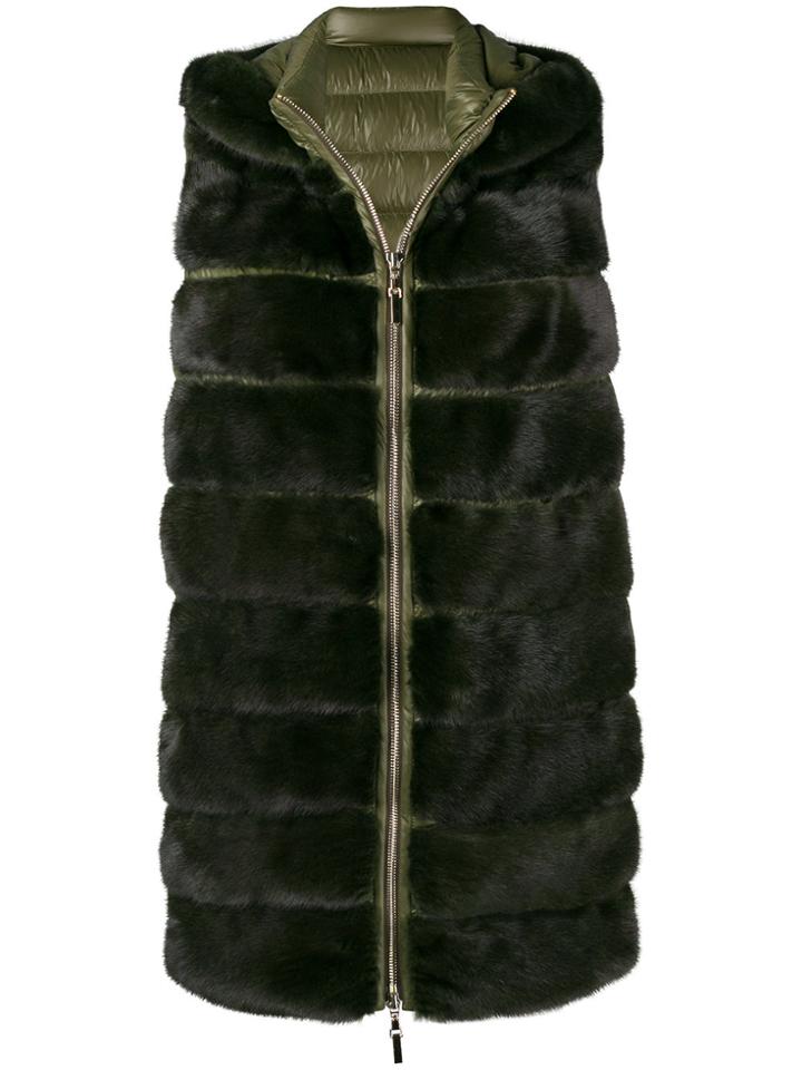 Liska Hooded Full-zipped Gilet - Green