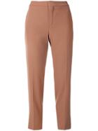 Chloé Mid-rise Cropped Trousers - Brown