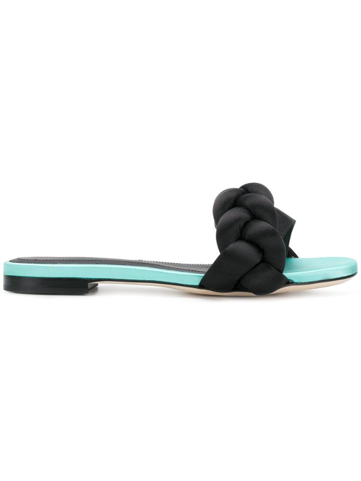 Marco De Vincenzo Braided Open-toe Slippers - Black