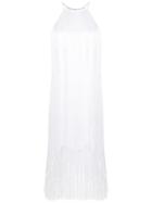 Tufi Duek Shift Dress With Fringed Details - White