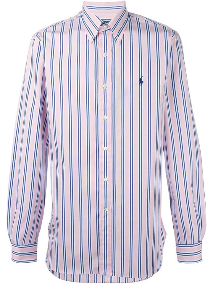 Polo Ralph Lauren Striped Button Down Shirt, Men's, Size: 15 1/2, Pink/purple, Cotton
