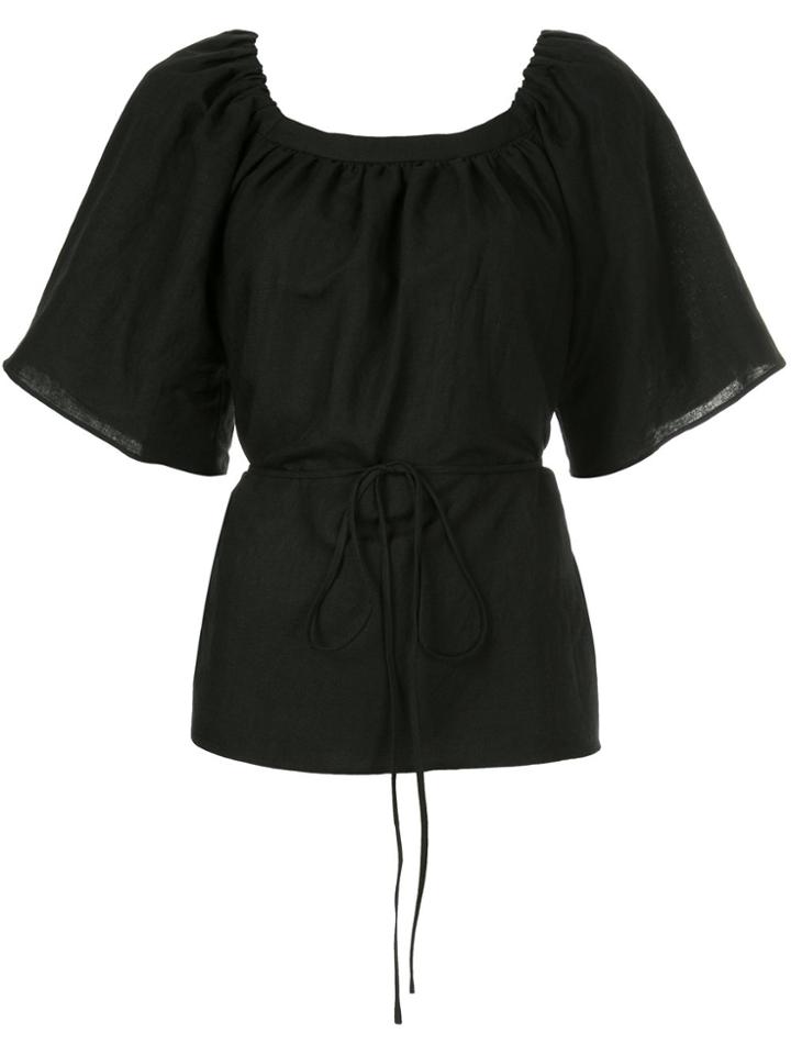Cityshop Tie Waist Blouse - Black