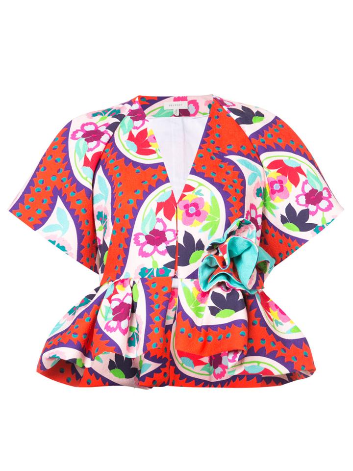 Delpozo Peplum Short-sleeve Jacket - Red