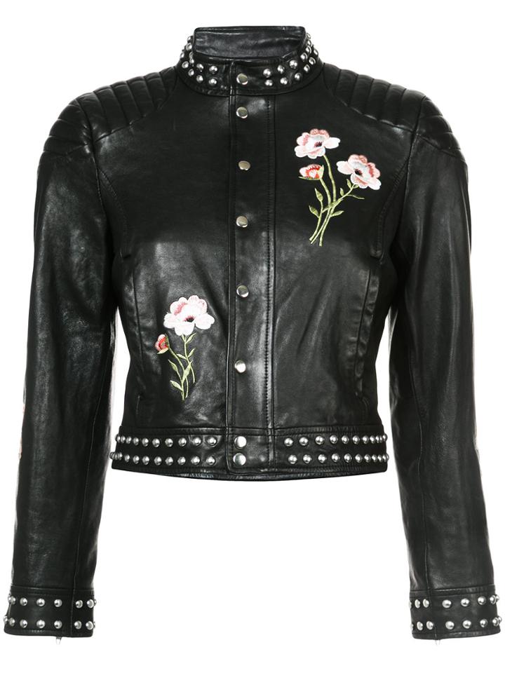 Cinq A Sept Studded Embroidered Jacket - Black