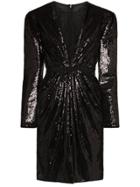Giambattista Valli Sequinned Lace Underlay Mini Dress - Black