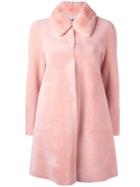 Blancha Buttoned Coat, Women's, Size: 42, Pink/purple, Rabbit Fur/sheep Skin/shearling