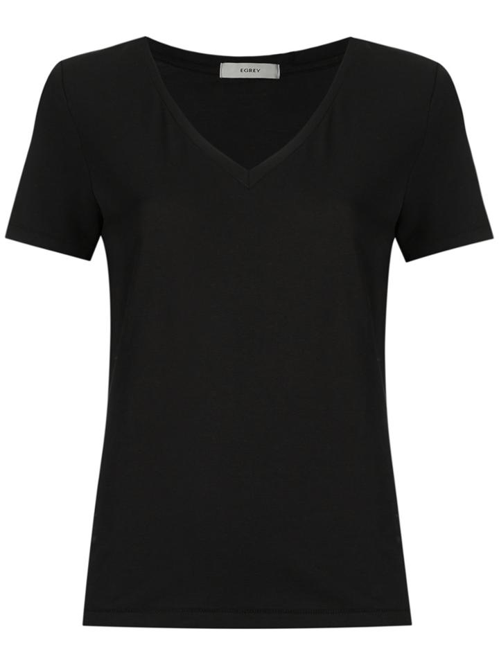 Egrey V Neck T-shirt - Black