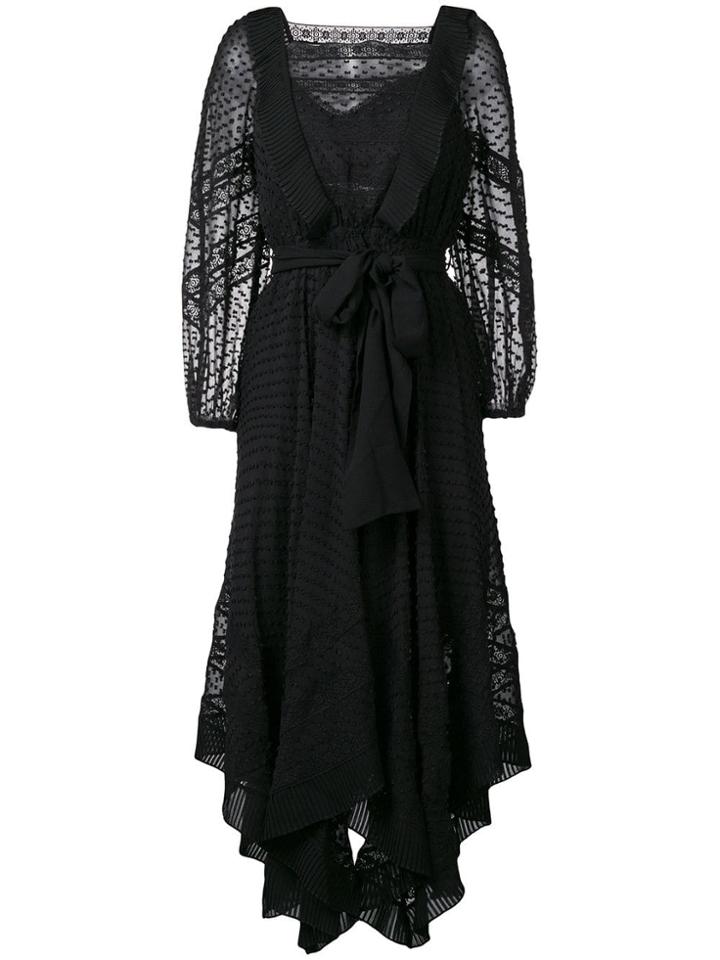 Zimmermann Embroidered Draped Dress - Black