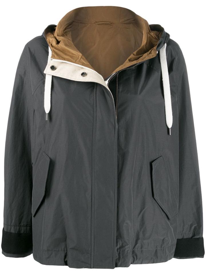 Brunello Cucinelli Contrast Hood Jacket - Grey